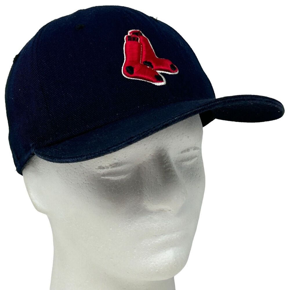 Boston Red Sox Hat Baseball Cap Fitted 7 1/8 Blue MLB Hat Land 6 Panel